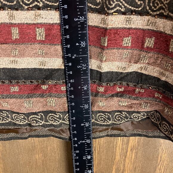 Alfred Dunner Womens Jacket Orange Brown Aztec Full Zip Shoulder Pads Cotton 20 - Picture 9 of 12